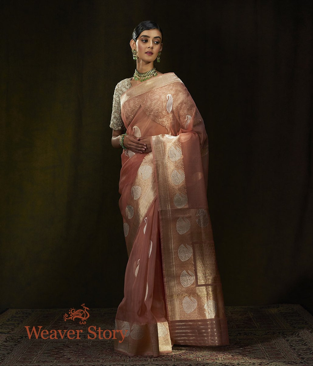Handloom_Soft_Peach_Kora_Silk_Banarasi_Saree_with_Kadhwa_Weave_WeaverStory_02