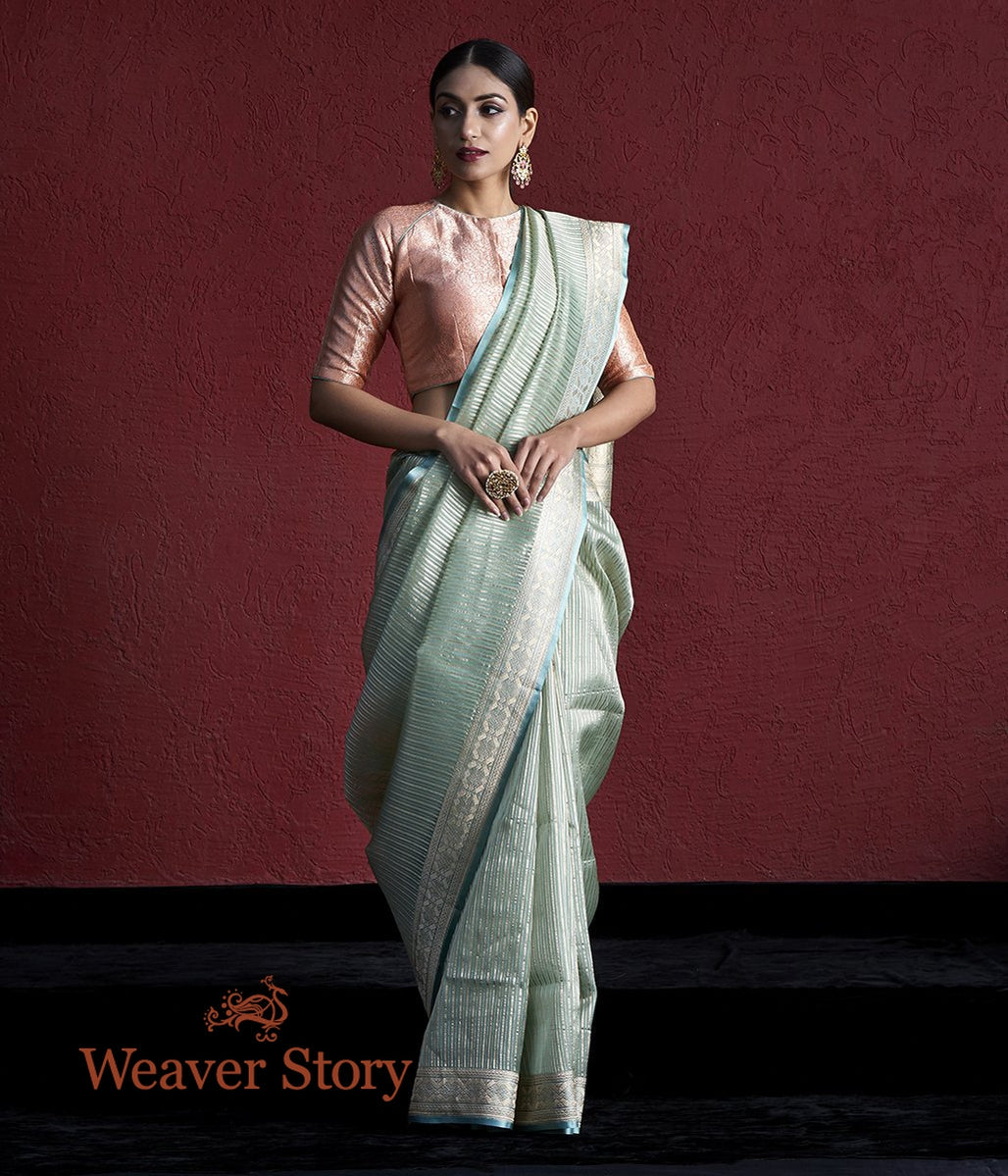 Handwoven_Light_Blue_Kora_Silk_Saree_with_Zari_Stripes_WeaverStory_02