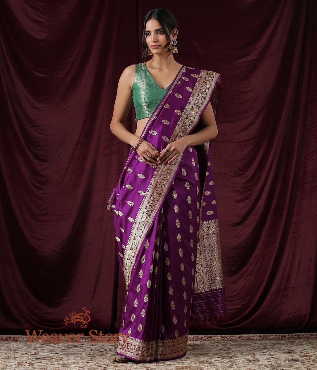 Handwoven_Purple_Kadhwa_Booti_Saree_WeaverStory_02