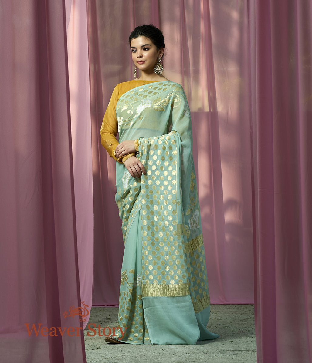 Handloom_Light_Blue_Sona_Rupa_Banarasi_Georgette_Saree_WeaverStory_02