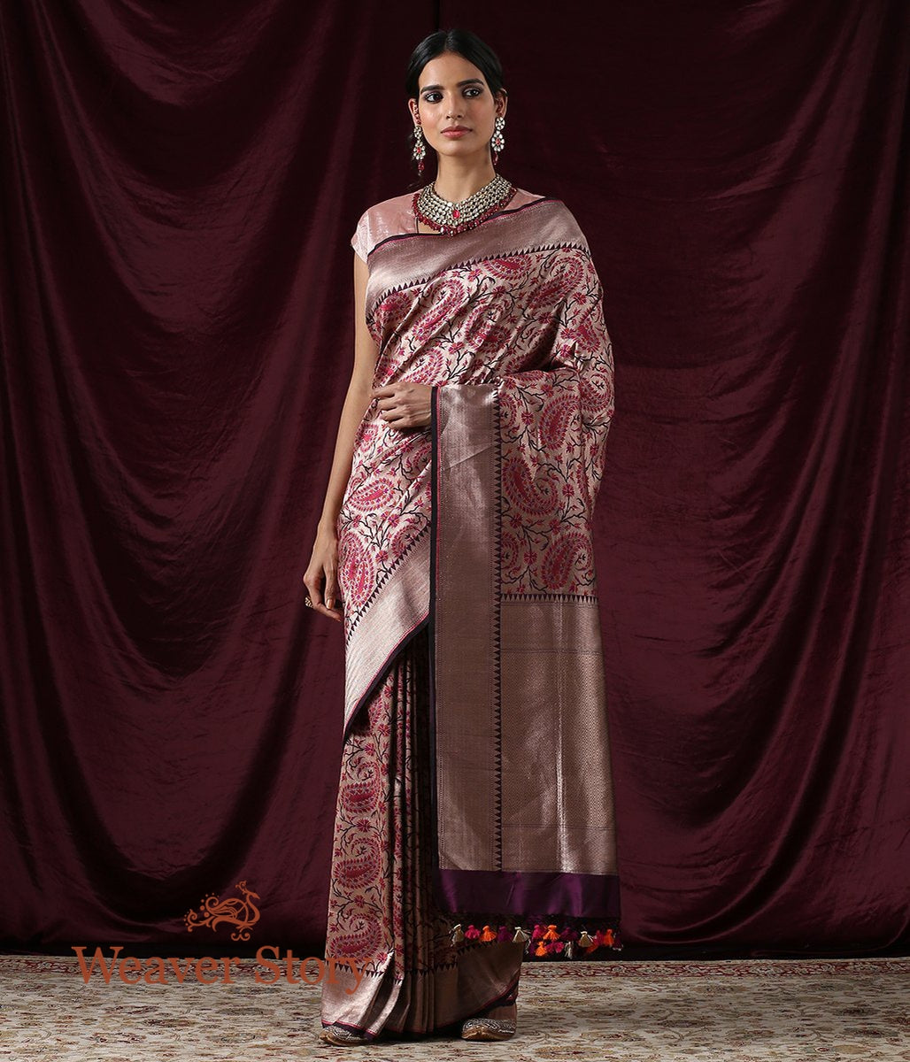 Handwoven_Wine_Antique_Zari_Kimkhab_Saree_WeaverStory_02