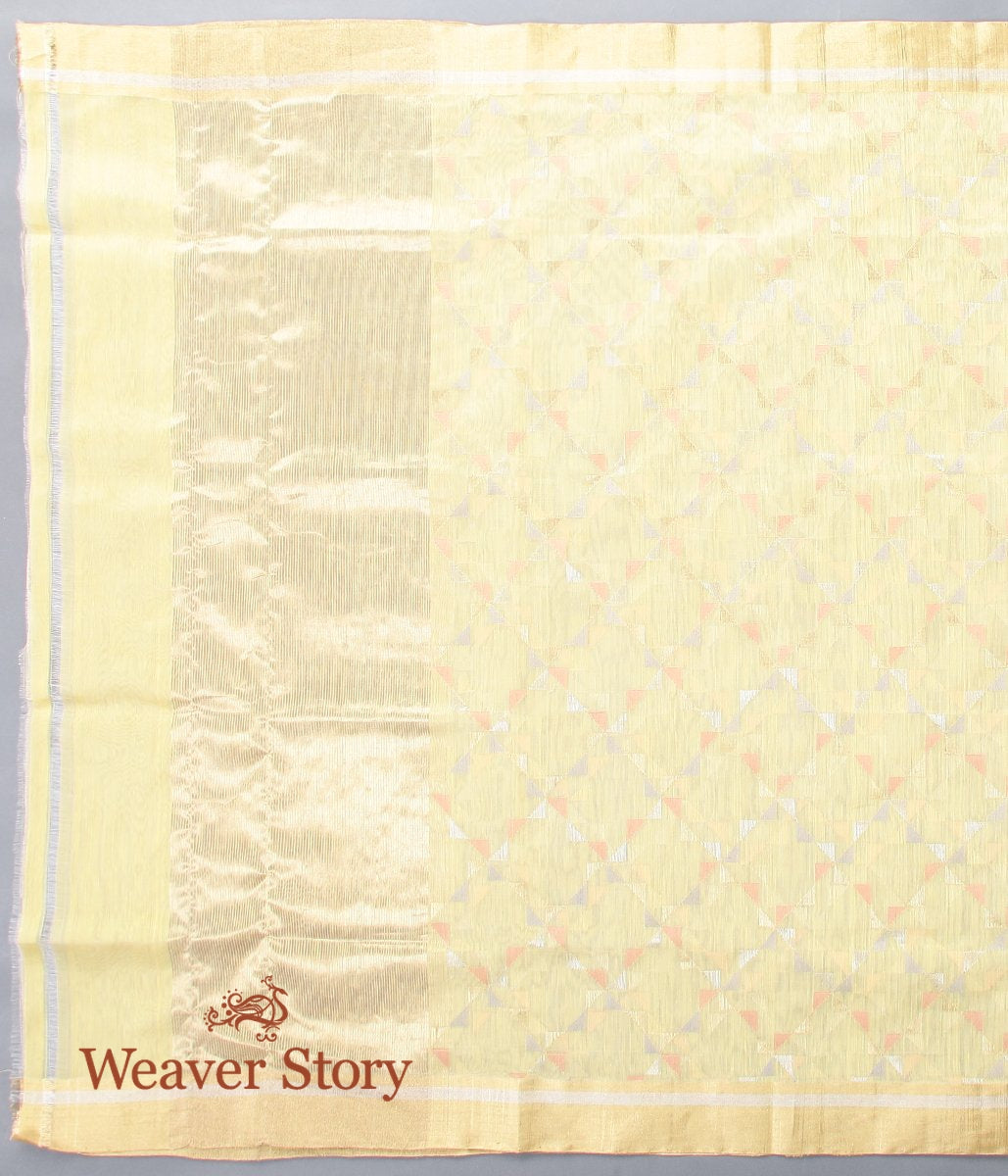 Handloom_Lemon_Yellow_Cotton_Silk_Chanderi_Dupatta_WeaverStory_02