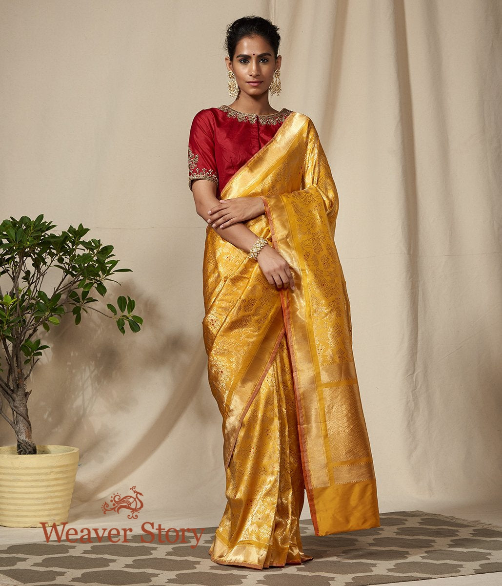 Handloom_Mustard_Kimkhab_Shikargah_Banarasi_Saree_WeaverStory_02
