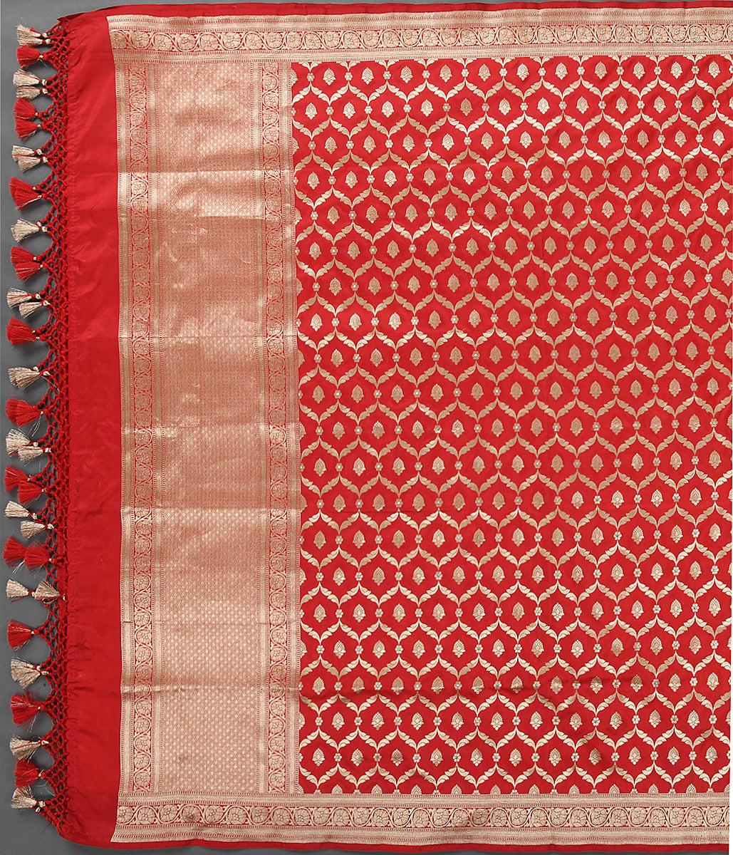 Handloom_Red_Katan_Silk_Jangla_Dupatta_with_Meenakri_Jaal_WeaverStory_02
