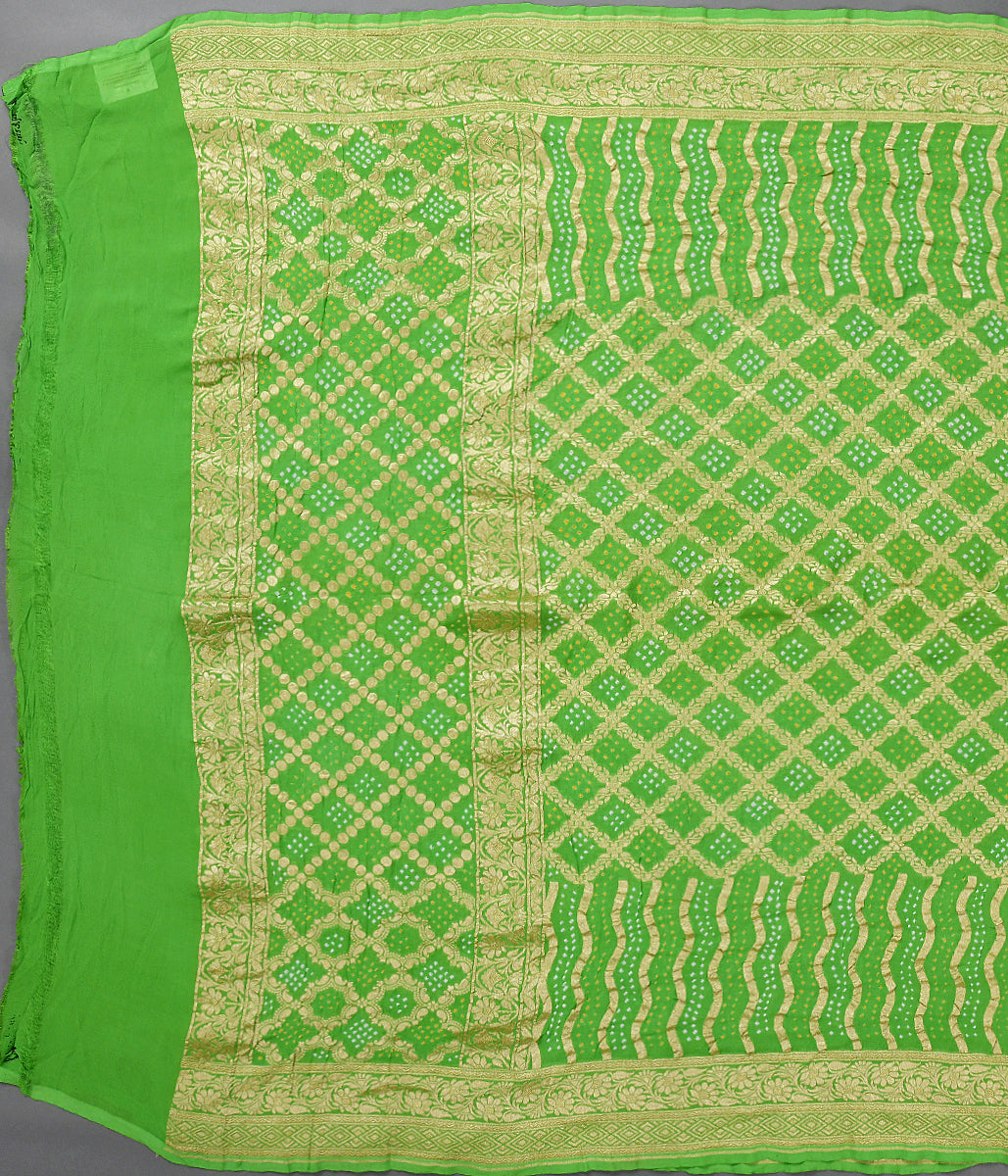 Handloom_Green_Banarasi_Bandhej_Dupatta_WeaverStory_02
