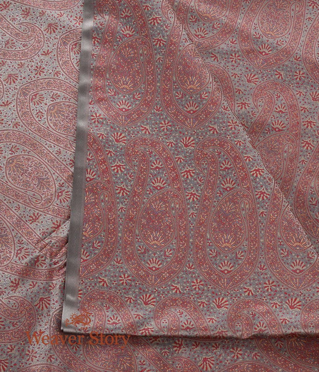 Handloom_Grey_Jamawar_Fabric_with_Woven_Paisleys_WeaverStory_02