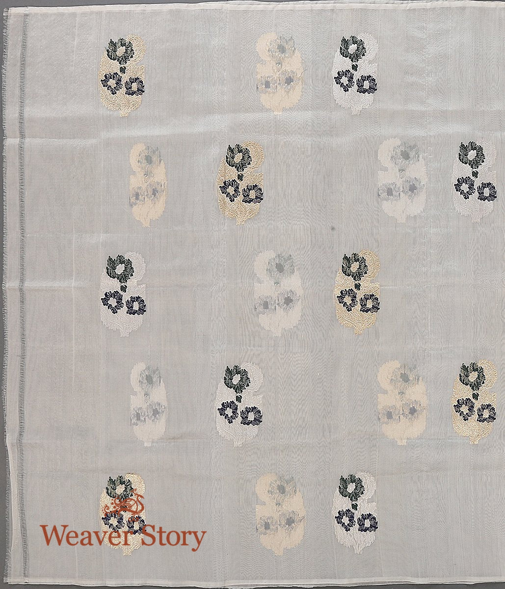 Handloom_White_Meenakari_Boota_Organza_Dupatta_WeaverStory_02