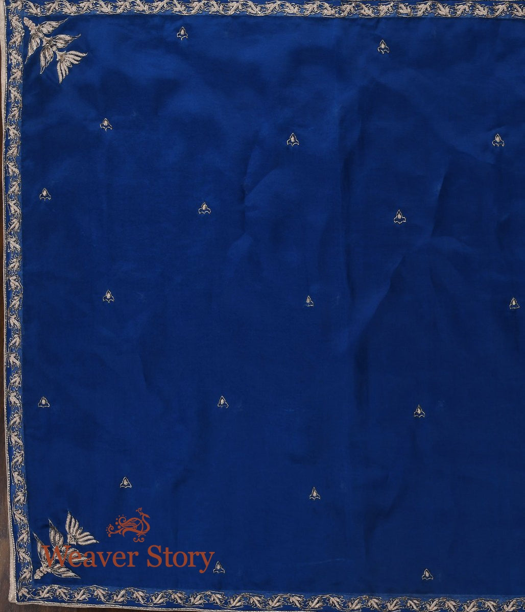 Blue_zardozi_dupatta_with_Leaf_Border_and_Konia_WeaverStory_02