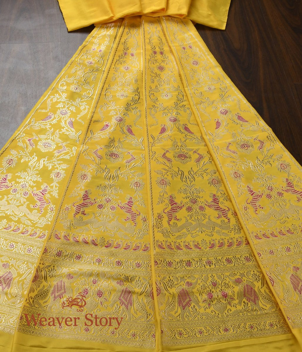 Yellow_Handloom_Katan_Silk_Banarasi_Shikargah_Lehenga_WeaverStory_02