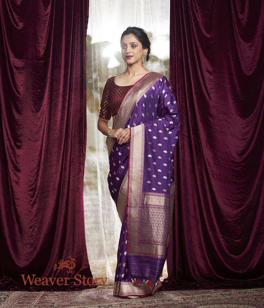 Handwoven_Purple_Sona_Rupa_Kairi_Boota_Saree_WeaverStory_02