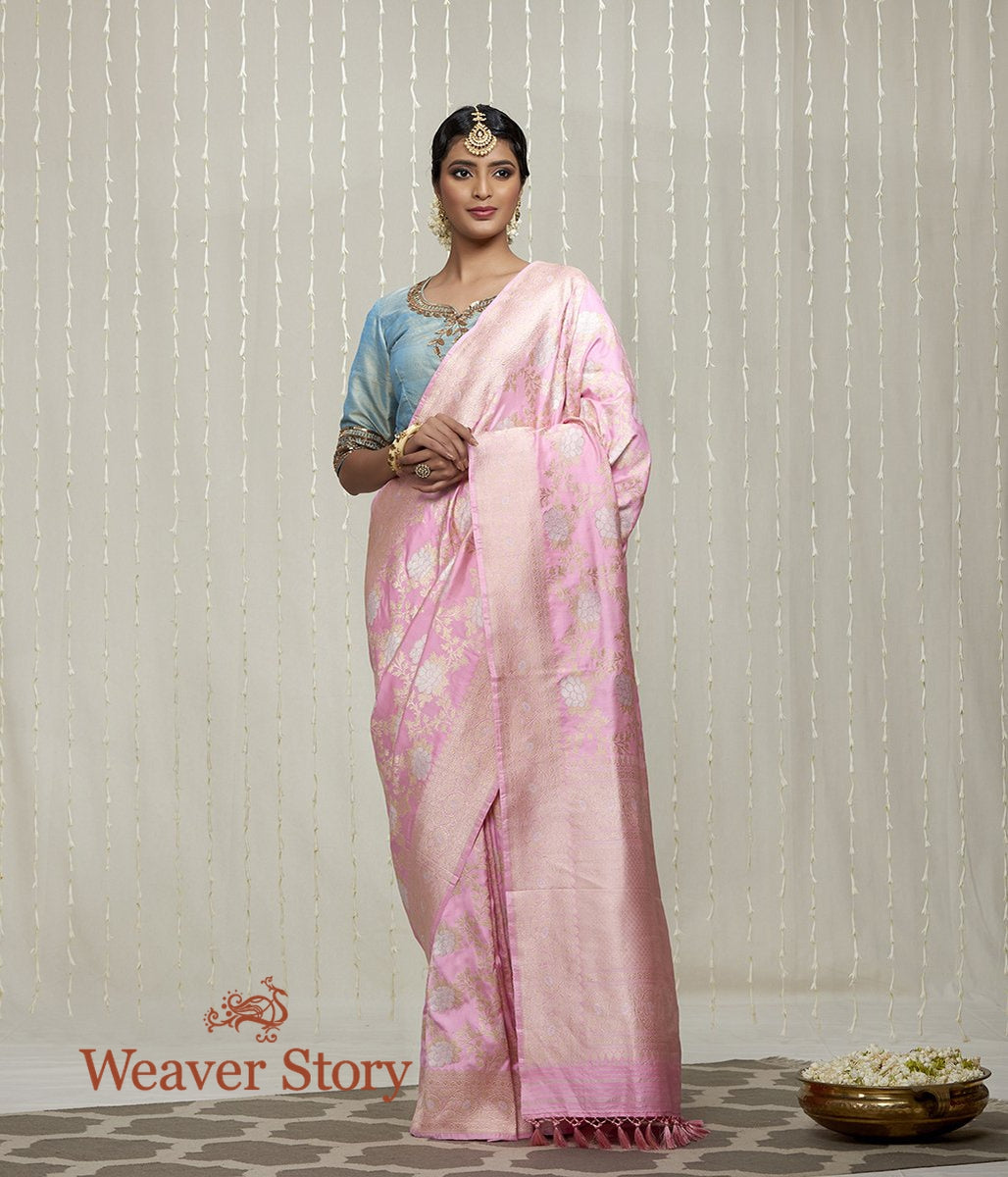 Handwoven_Pink_Angoor_Jaal_Ektara_Weave_Banarasi_Saree_WeaverStory_02