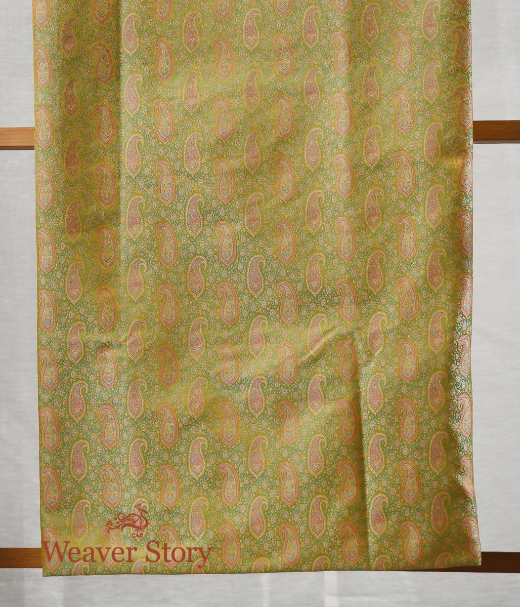 Handwoven_Green_and_Mustard_Jamawar_Suit_Set_WeaverStory_02