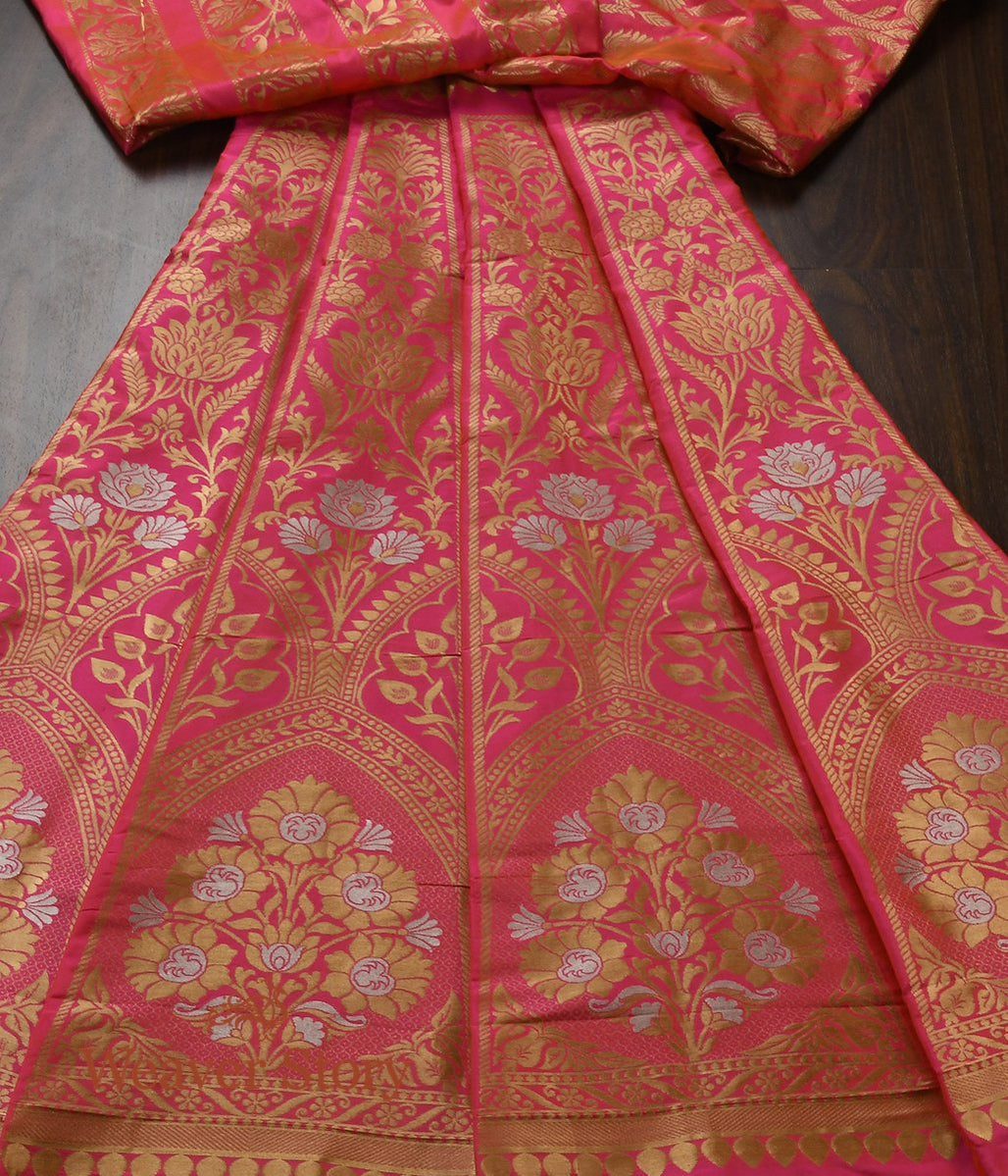 Handloom_Pink_Orange_Dual_Tone_Cutwork_Banarasi_Lehenga_WeaverStory_02