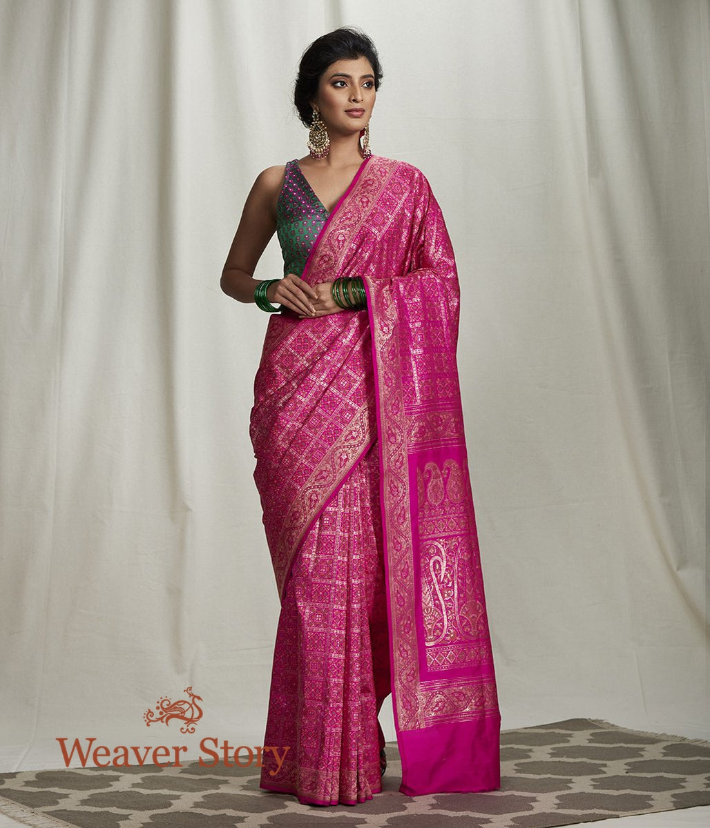 Handwoven_Pink_Banarasi_Gharchola_Saree_WeaverStory_02