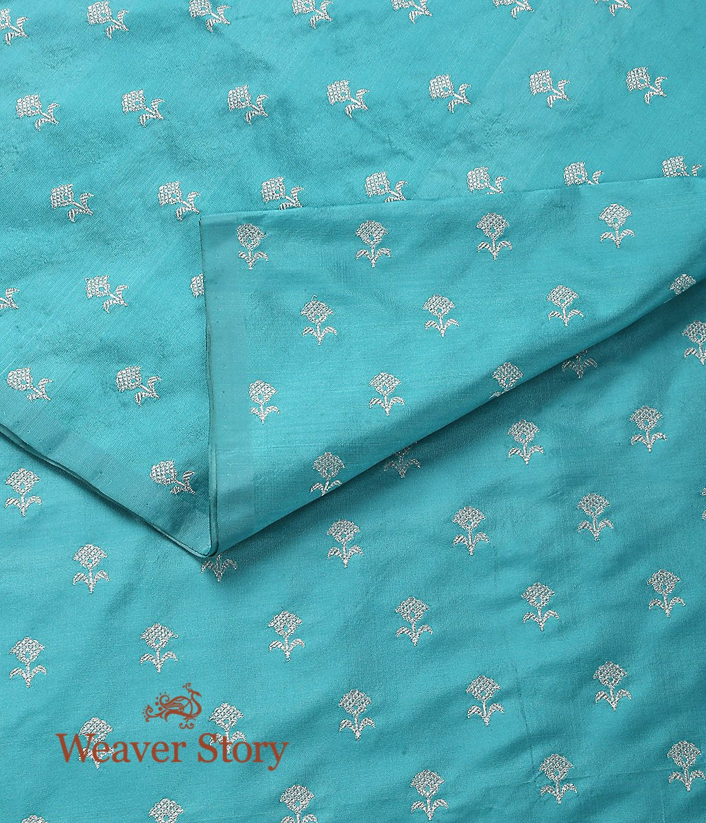 Handloom_Powder_Blue_Leaf_Booti_Tested_Zari_Fabric_WeaverStory_02