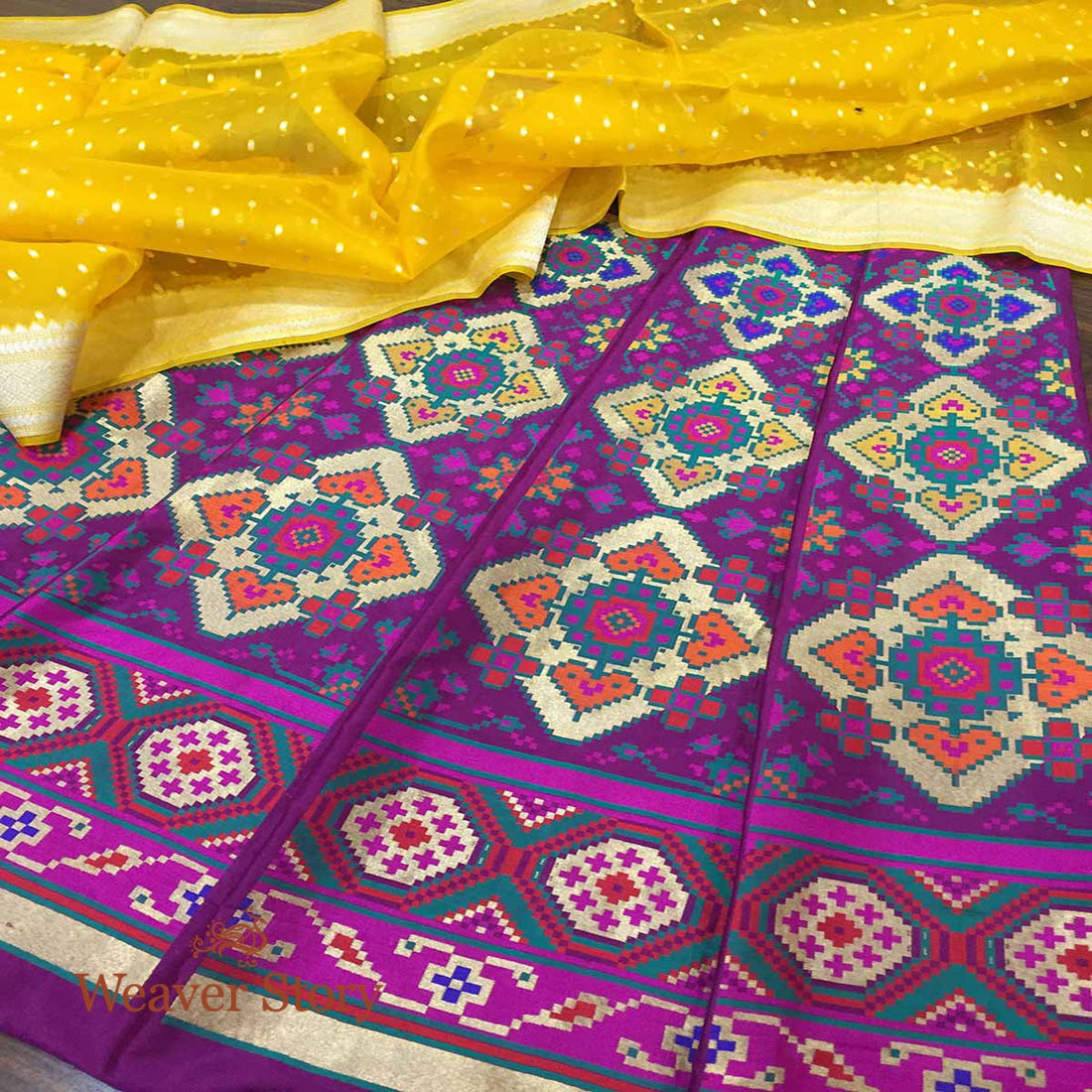 Handloom_Pure_Silk_Purple_Patola_Cutwork_Banarasi_Lehenga_WeaverStory_02