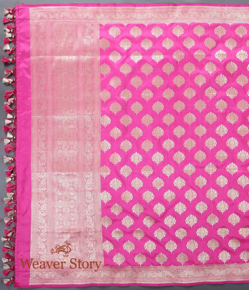 Handloom_Pink_Katan_Silk_Cutwork_Booti_Dupatta_WeaverStory_02