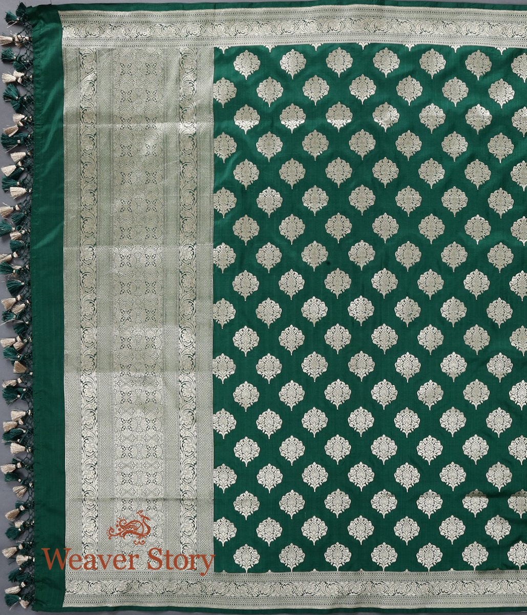 Handloom_Green_Katan_Silk_Cutwork_Booti_Dupatta_WeaverStory_02