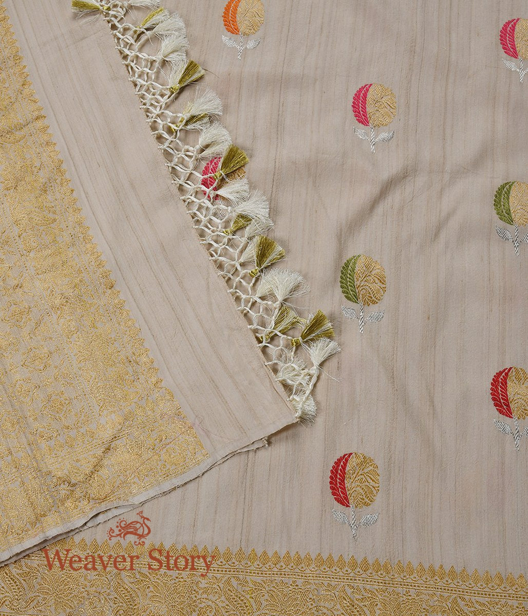 Handloom_Tusser_Georgette_Dupatta_with_Kadhwa_Meenakari_Booti_WeaverStory_02