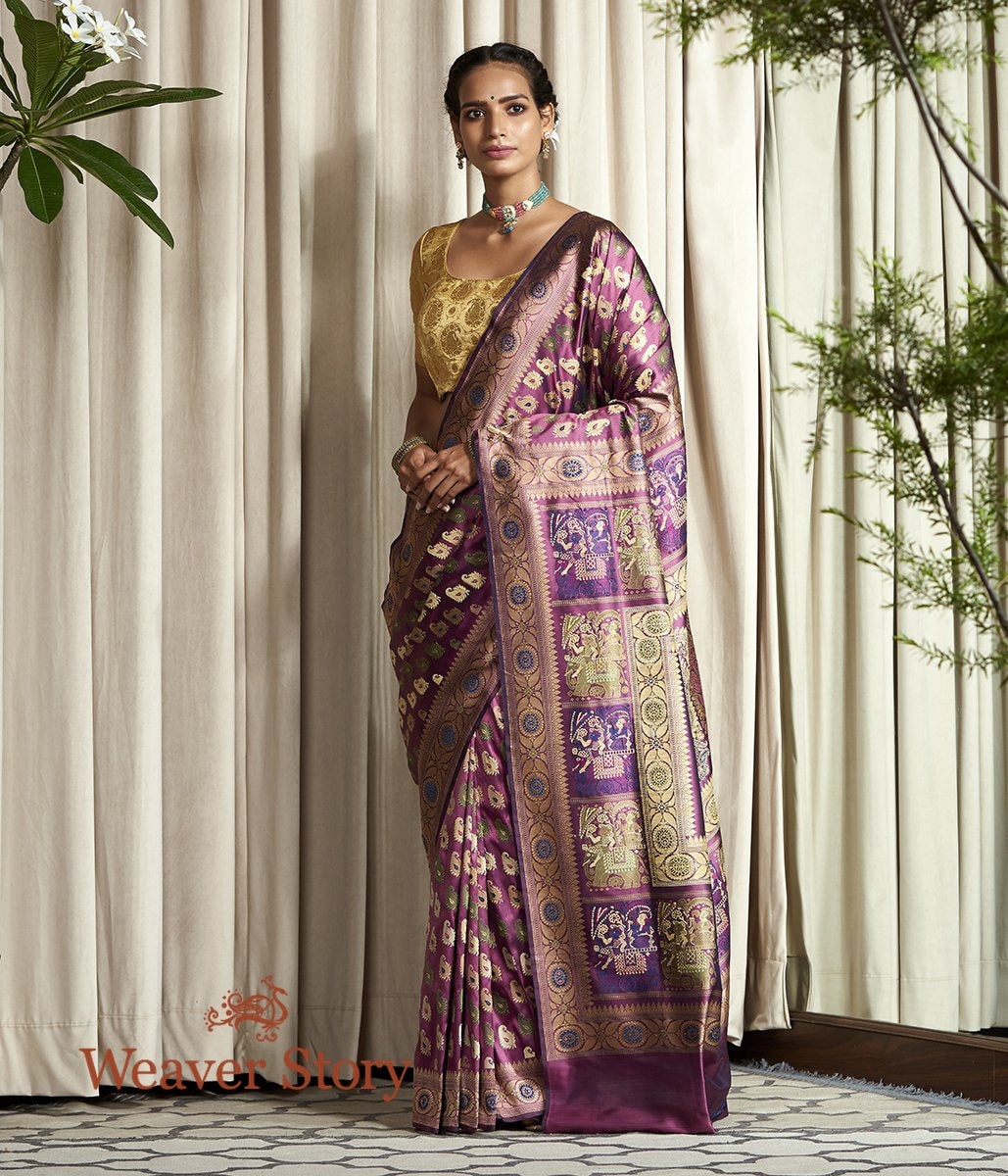 Handwoven_Mauve_Banaras_Baluchari_Saree_with_Elephant_Pallu_WeaverStory_02