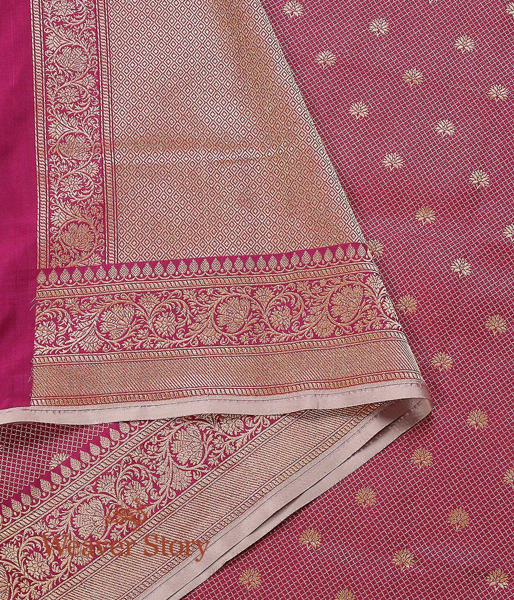 Handloom_Pink_Pure_Katan_Silk_Zari_Tanchoi_Banarasi_Dupatta_WeaverStory_02