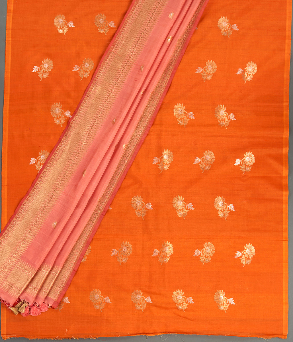 Suit_Set_-_Handwoven_Orange_Tusser_Kurta_with_Pink_Dupatta_WeaverStory_02