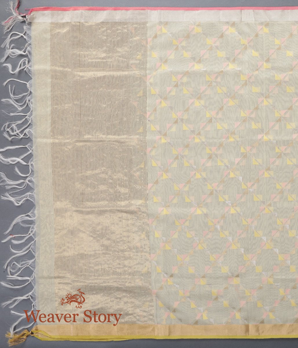 Handloom_Beige_Cotton_Silk_Chanderi_Dupatta_with_Gold_and_Silver_Zari_WeaverStory_02