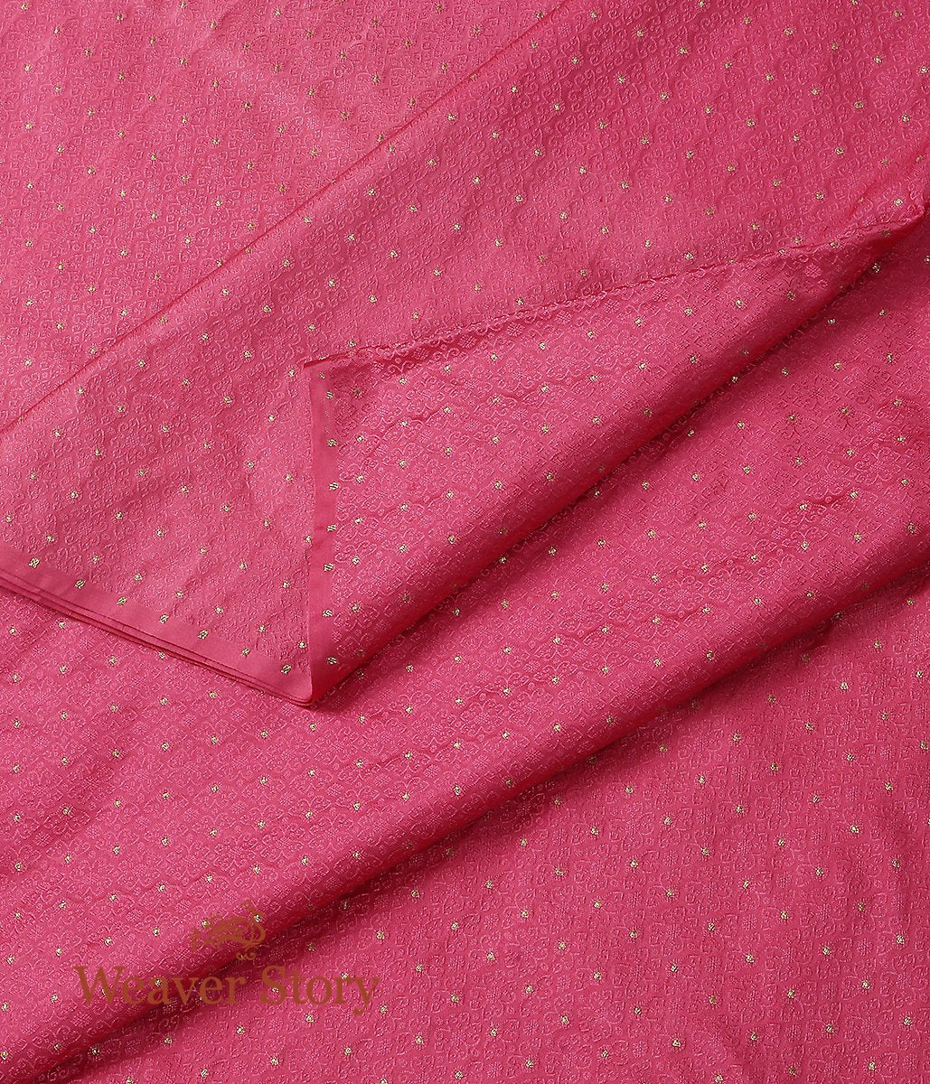 Handloom_Pink_Zari_Booti_Tanchoi_Fabric_WeaverStory_02