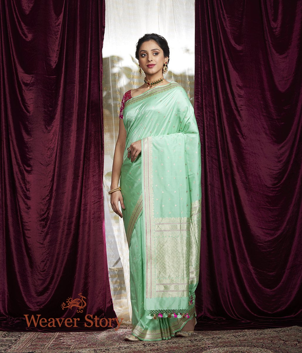 Handwoven_Light_Green_Kadhwa_Booti_Saree_WeaverStory_02