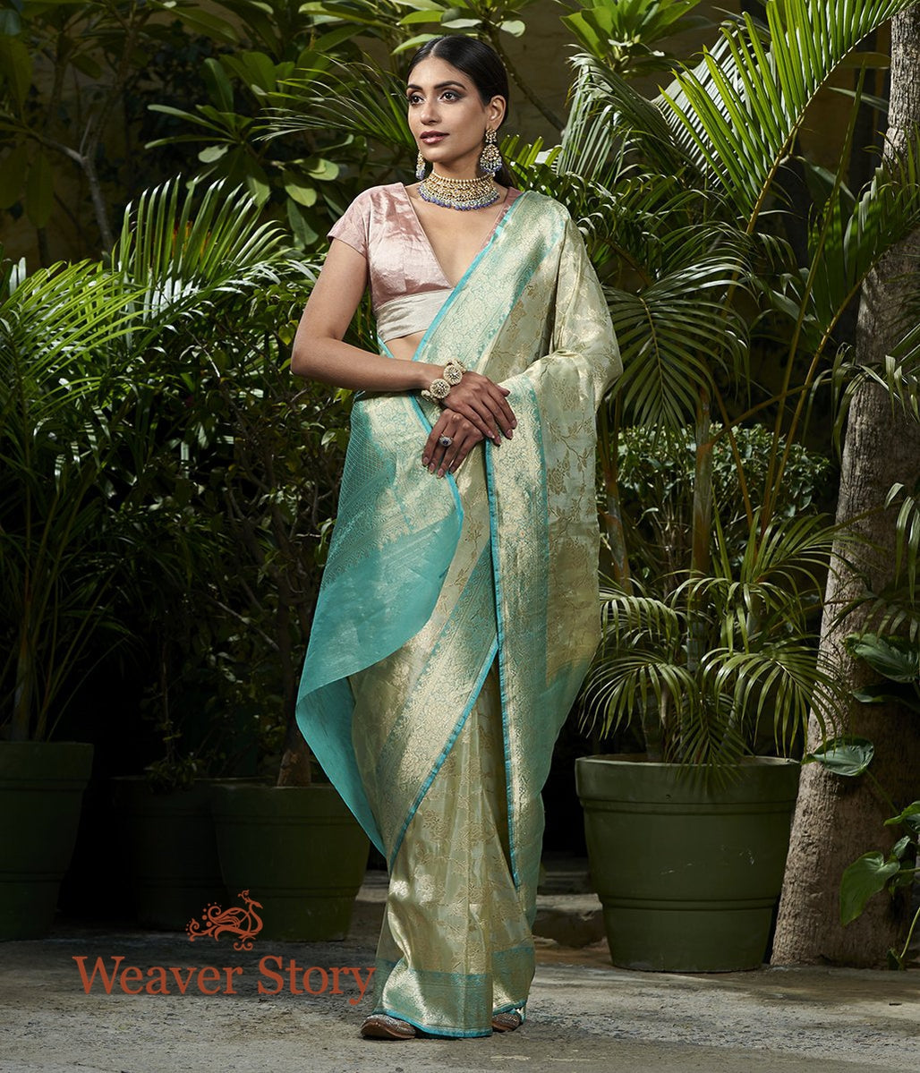 Handwoven_Pista_Green_and_Turquoise_Tissue_Jangla_Saree_WeaverStory_02