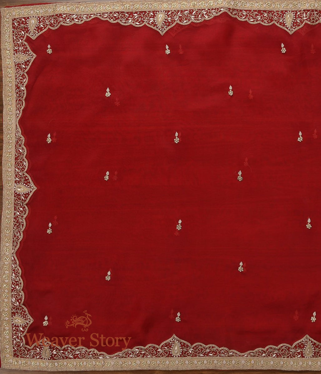 Red_Zardozi_Dupatta_with_Mughal_Border_WeaverStory_02