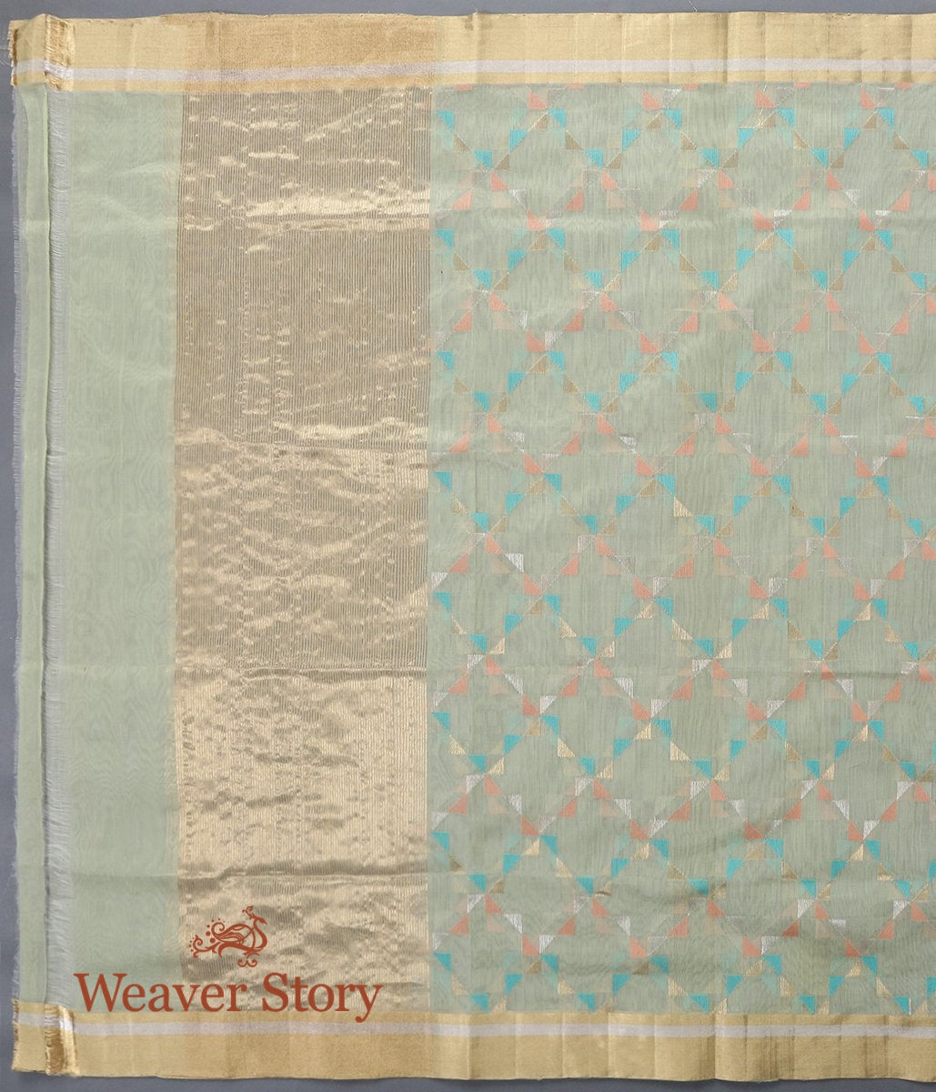 Handloom_Light_Green_Cotton_Silk_Chanderi_Dupatta_WeaverStory_02