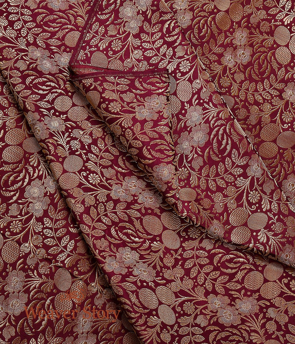 Handloom_Maroon_Satin_Sona_Rupa_Pure_Zari_Fabric_WeaverStory_02