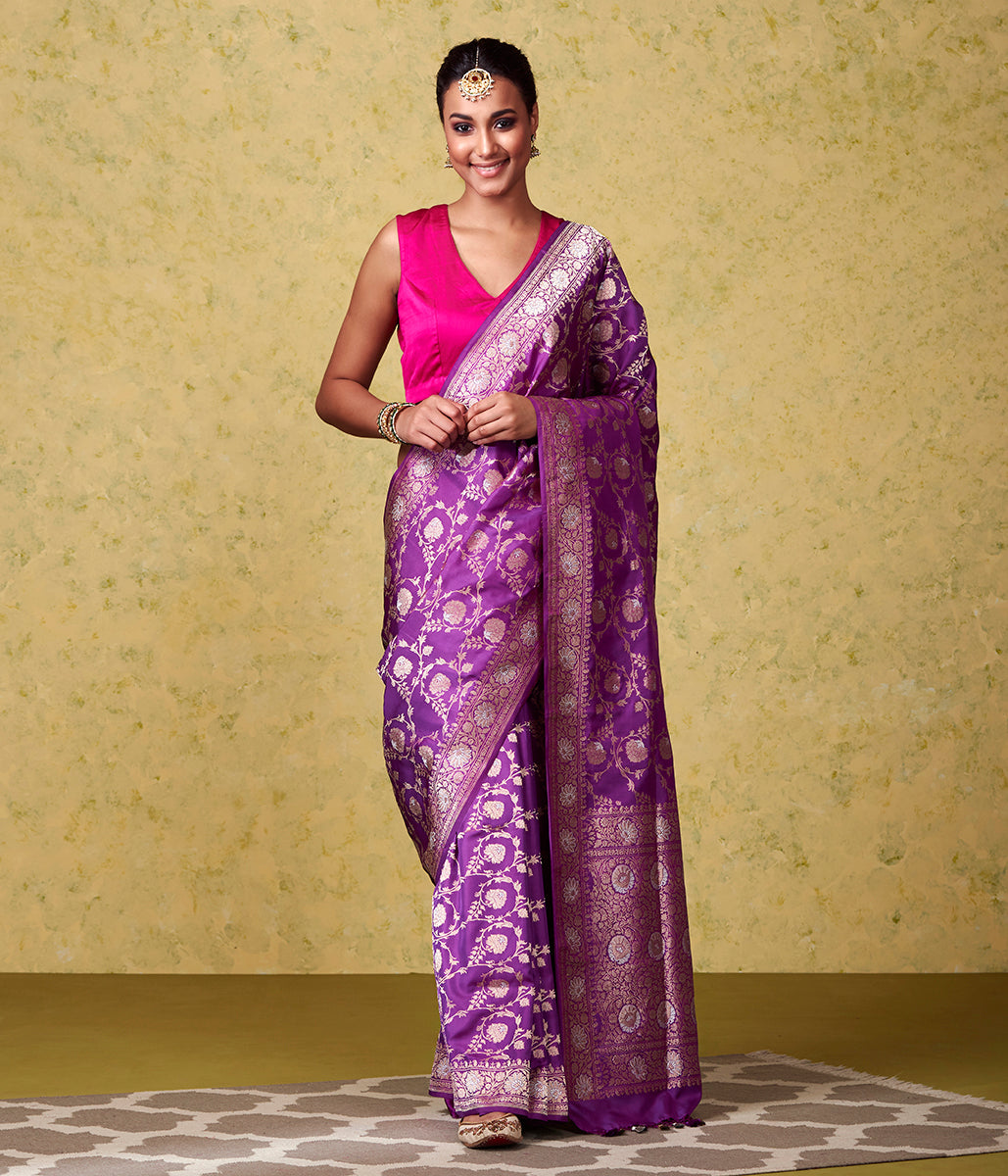 Handloom_Purple_Antique_Zari_Jangla_Saree_WeaverStory_02