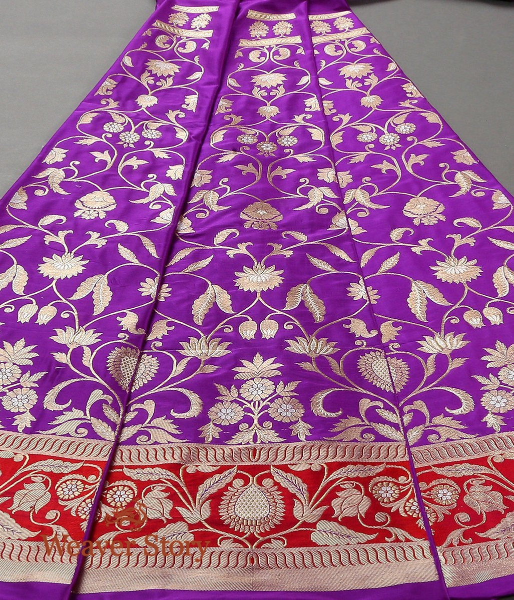 Handwoven_Purple_Banarasi_Lehenga_with_Red_Border_WeaverStory_06