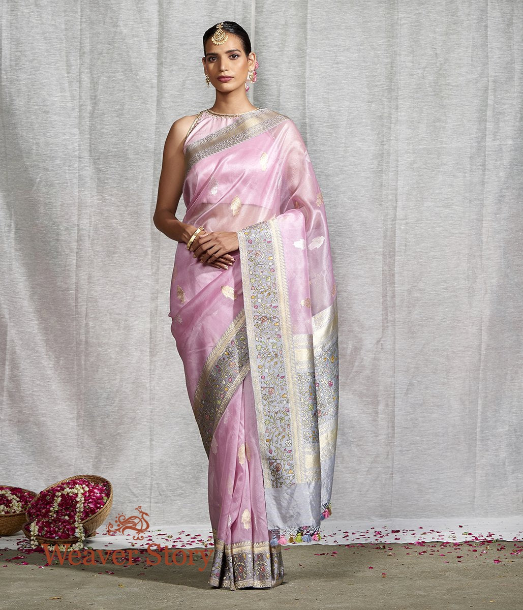 Handloom_Light_Pink_Kadhwa_Kora_Saree_with_Heavy_Meenakari_Border_WeaverStory_02