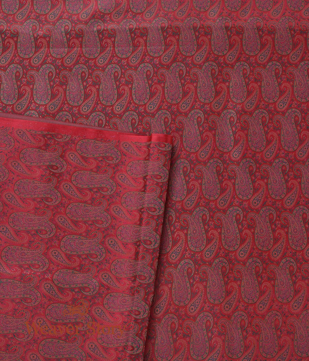Handloom_Pink_Jamawar_Fabric_with_Paisleys_WeaverStory_02