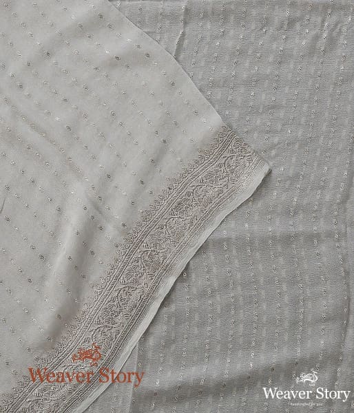 Handwoven_White_Georgette_Dupatta_with_Silver_Zari_WeaverStory_02