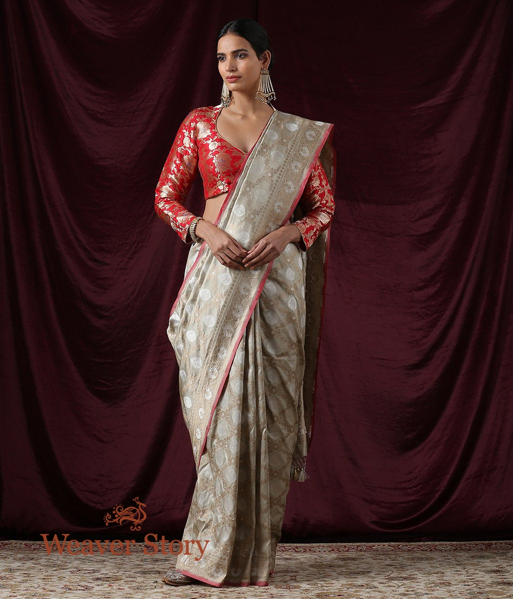Handwoven_Beige_and_Grey_Banarasi_Saree_with_Cutwork_Weave_WeaverStory_02