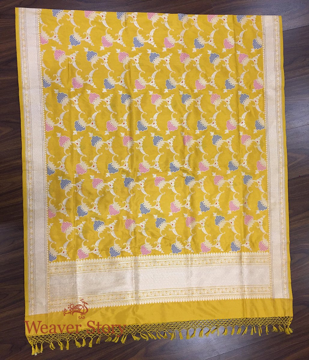 Handloom_Mustard_Meenakari_Kadhwa_Banarasi_Dupatta_WeaverStory_02