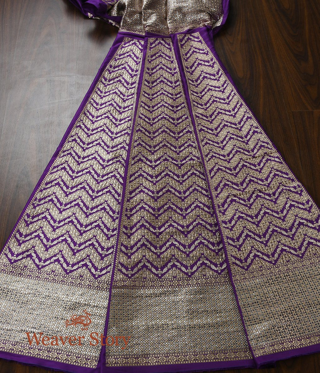 Purple_Handloom_Kadhwa_Silk_Banarasi_Lehenga_with_Gold_and_Silver_Zari_WeaverStory_02
