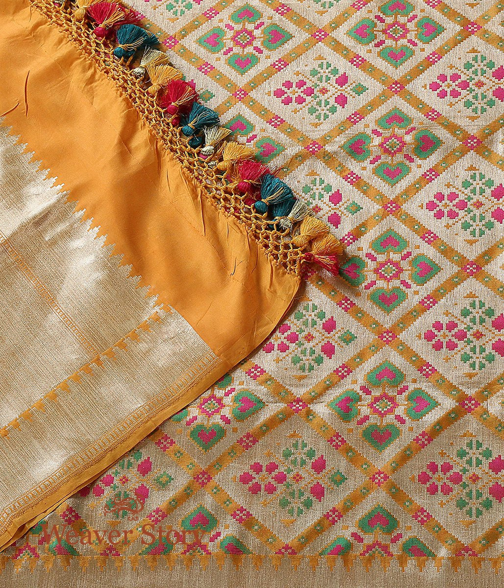 Handloom_Yellow_and_Gold_Banarasi_Patola_Dupatta_with_Zari_Base_WeaverStory_02