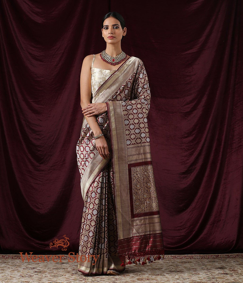 Handloom_Maroon_Kadhwa_Jangla_Saree_WeaverStory_01