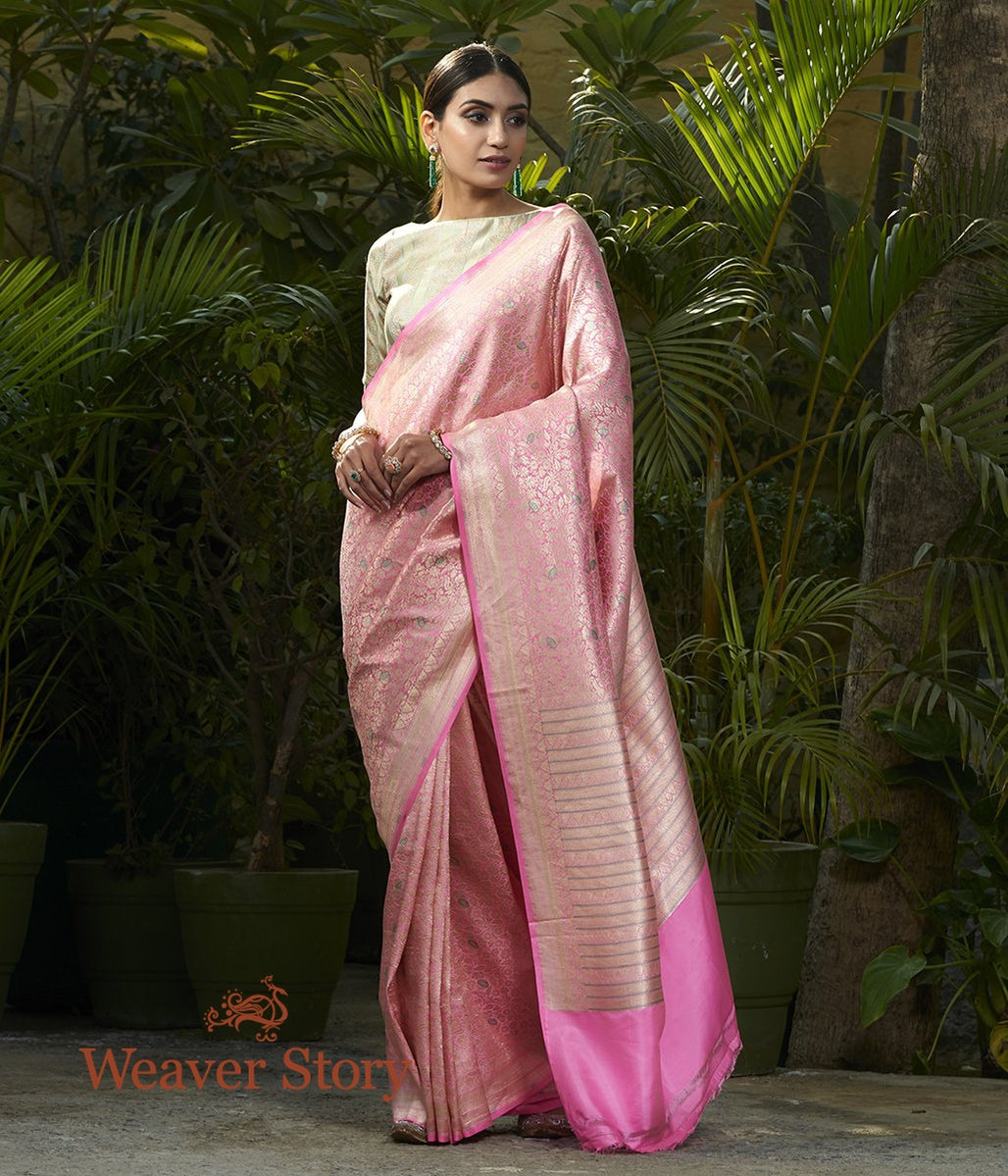 Handwoven_Pink_Zari_Tanchoi_Jaal_Saree_WeaverStory_02