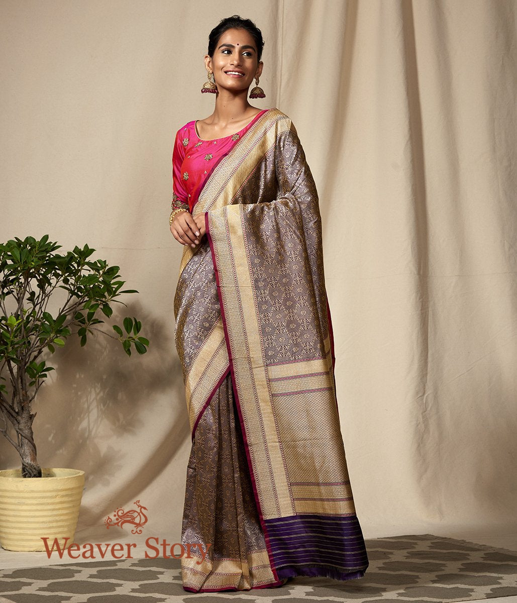 Handloom_Purple_Kimkhab_Banarasi_Saree_with_Wine_Selvedge_WeaverStory_02