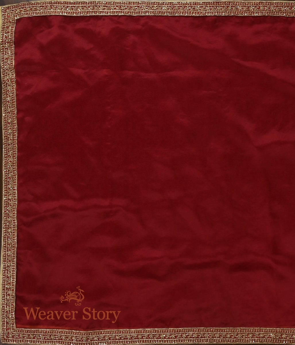 Maroon_Zardozi_Dupatta_with_Highway_Border_WeaverStory_02
