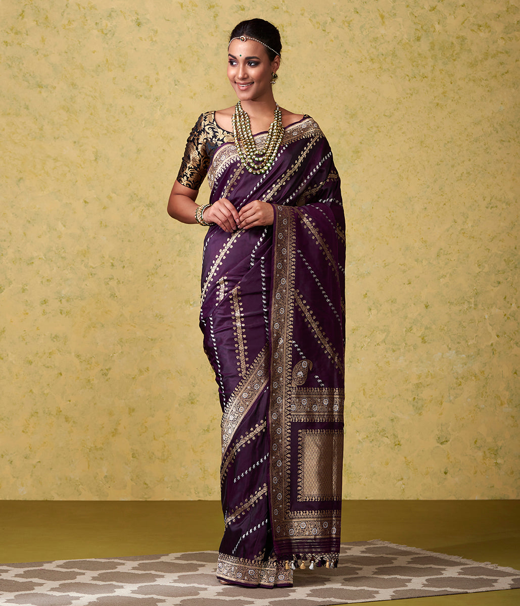 Handwoven_Purple_Aada_Jangla_with_Gold_and_Silver_Zari_WeaverStory_02
