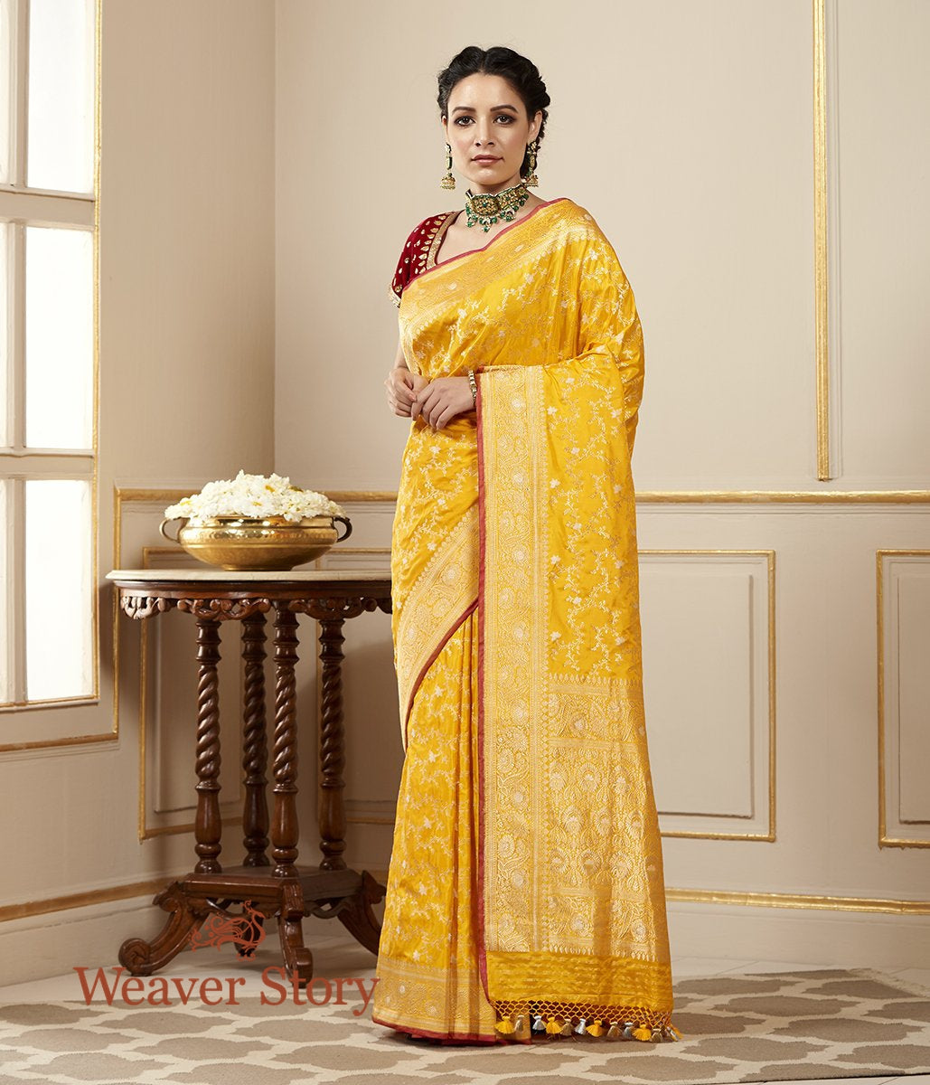 Handloom_Yellow_Kadhwa_Sona_Rupa_Jangla_Saree_WeaverStory_02