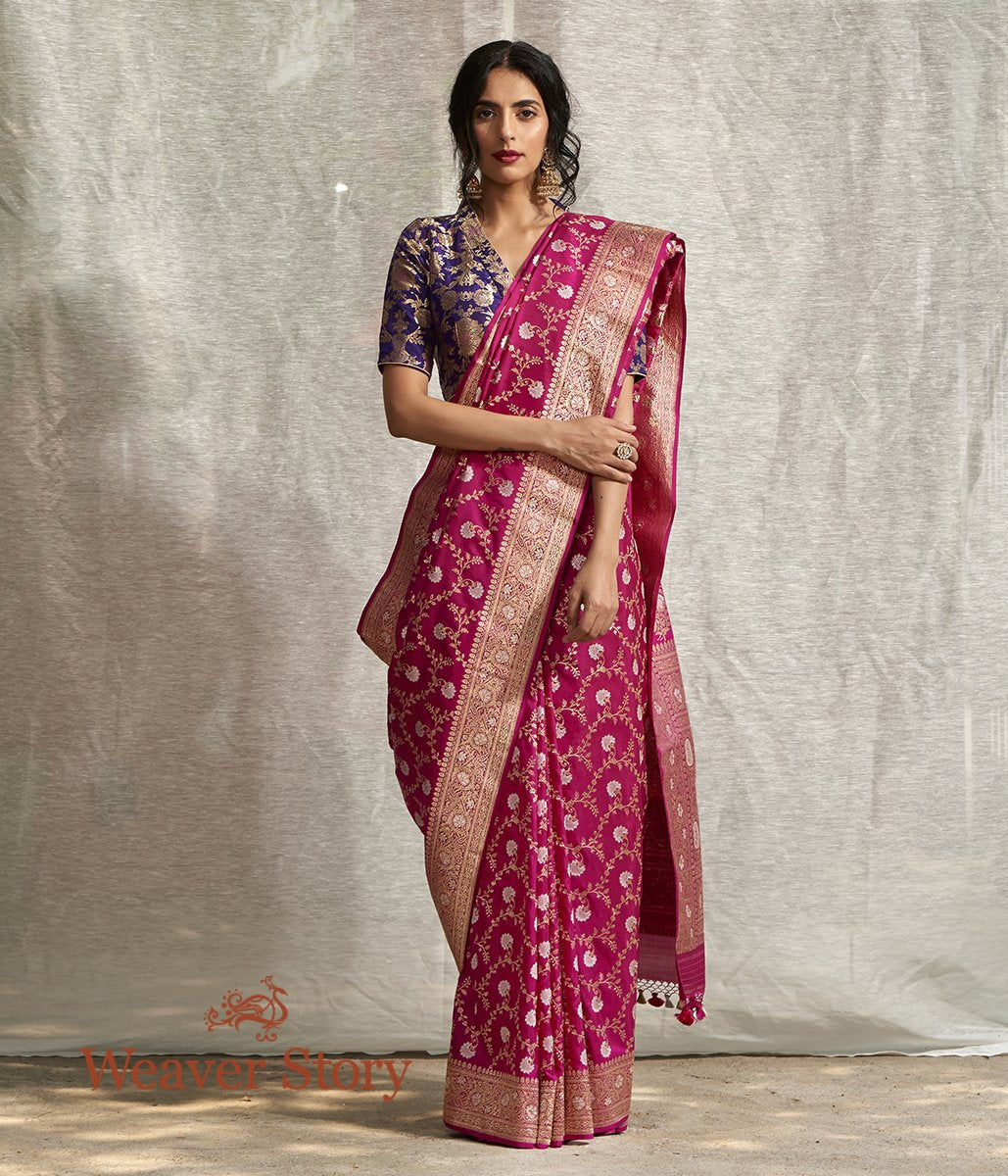 Handwoven_Pink_Sona_Rupa_Kadhwa_Jangla_Saree_with_All_Over_Floral_Weave_WeaverStory_02