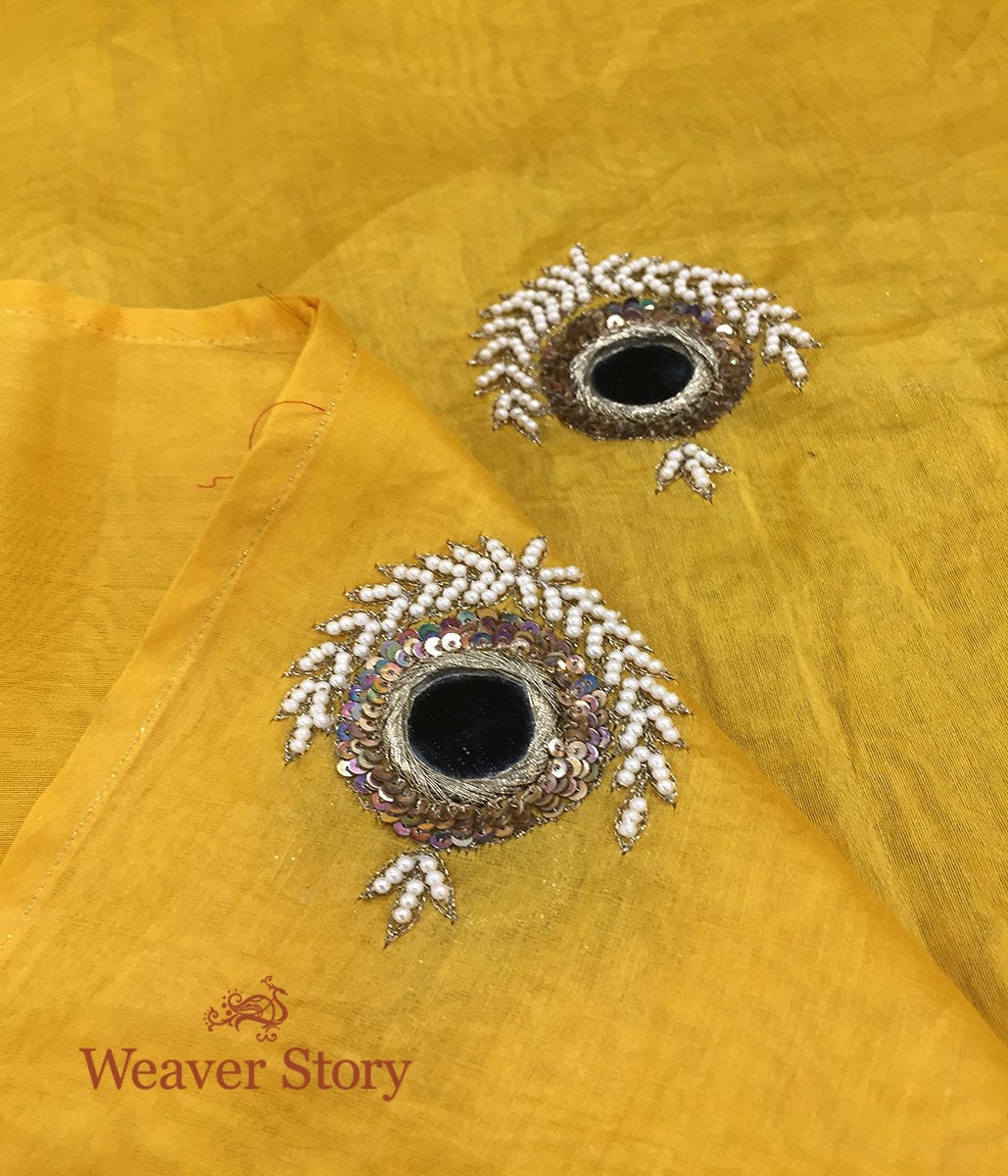 Handloom_Yellow_Chanderi_Dupatta_with_Zardozi_Work_WeaverStory_02